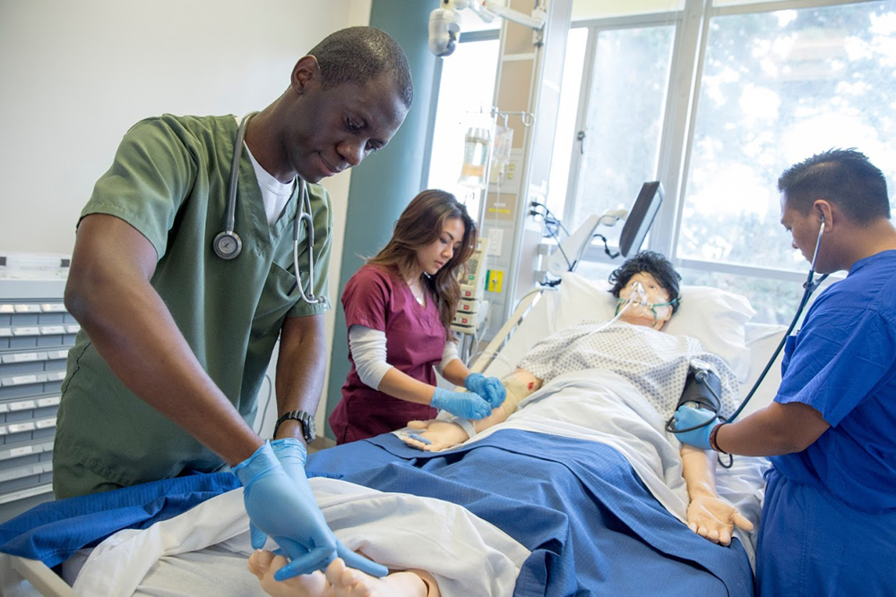 Nursing students in simulation lab